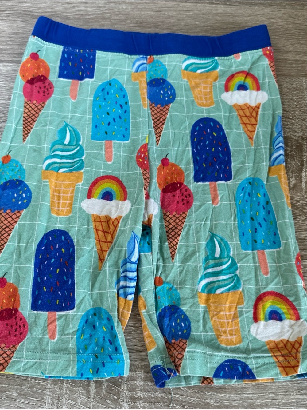 Little Sleepies Sweet Scoops Printed Pj Shorts Size 7/8 Bamboo